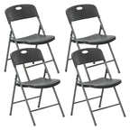 JHK 2/4/6 Pack Plastic Stackable Folding Chairs Portable Dining Chairs Set Heavy Duty with Ergonomic Back Easy to Use for Home