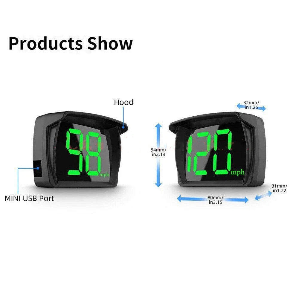 NEW Universal Car GPS Digital HUD Speedometer Dual Chips KMH MPH Reminder Meter HD LCD Display Plug Play For All Vehicle PH043