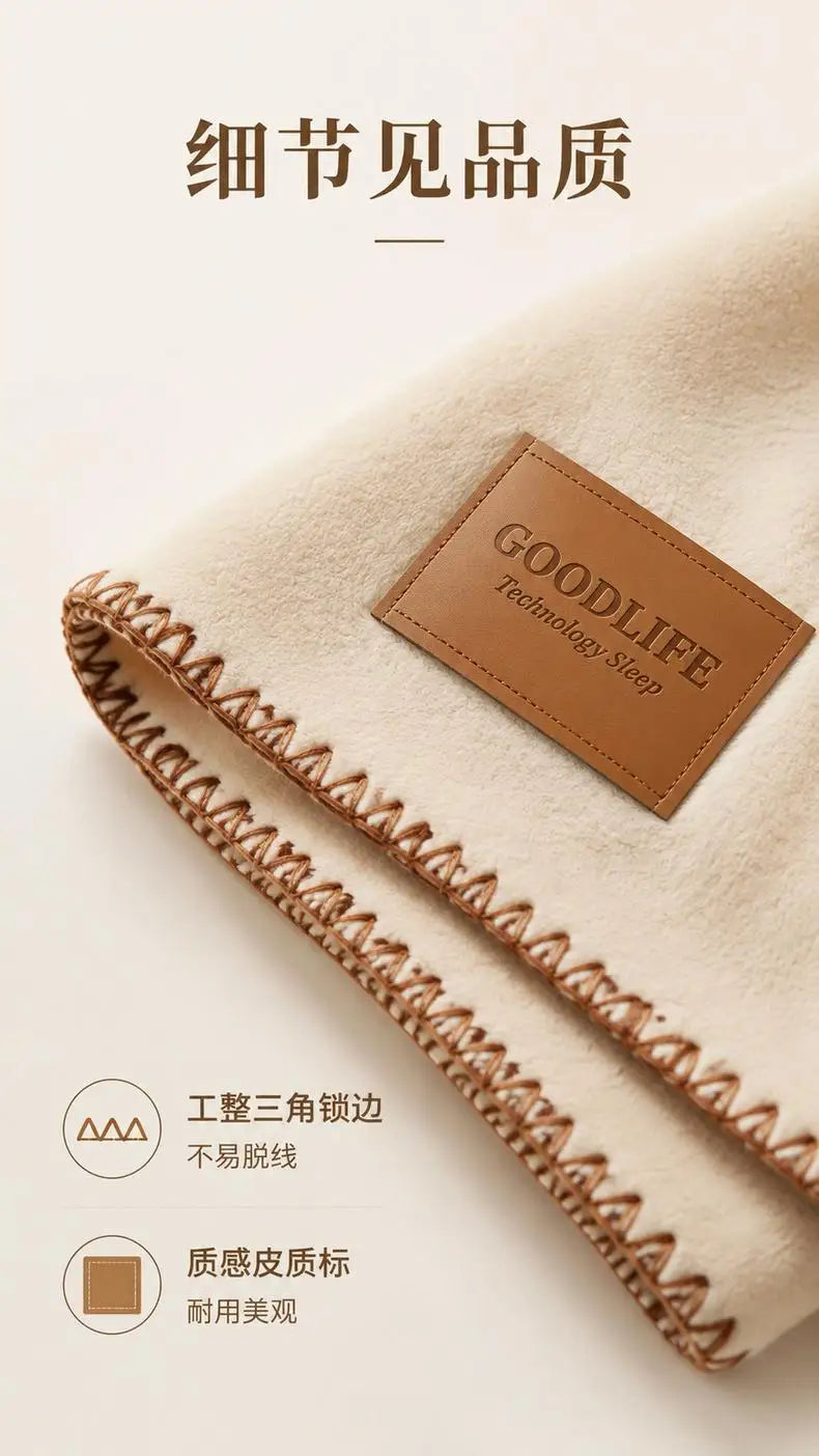 Fall Winter Simple Solid Artificial Lambswool Blanket Thickened Warm Multi-functional Blankets Soft Skin-friendly Cozy Blanket