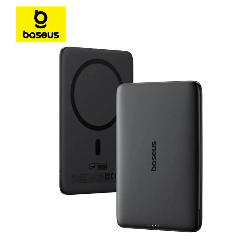 Baseus 5000mAh Magnetic Power Bank 15W PD 20W Wired Charging Thin Card-Sized Slim Portable Powerbank for iPhone 17 Samsung