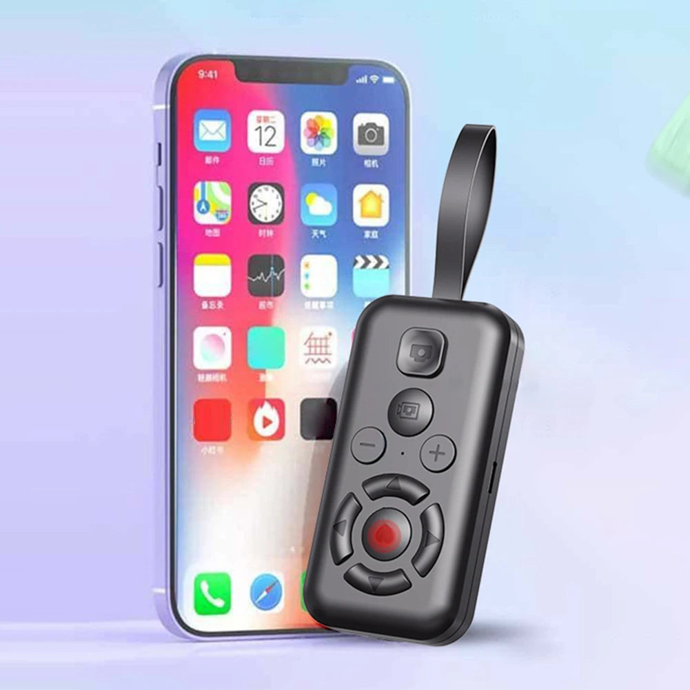 BT Remote Control Multi-Function Mini Self-Timer BT 5.3 Wireless Phone‌ Controller for Content Navigation Novel Reading