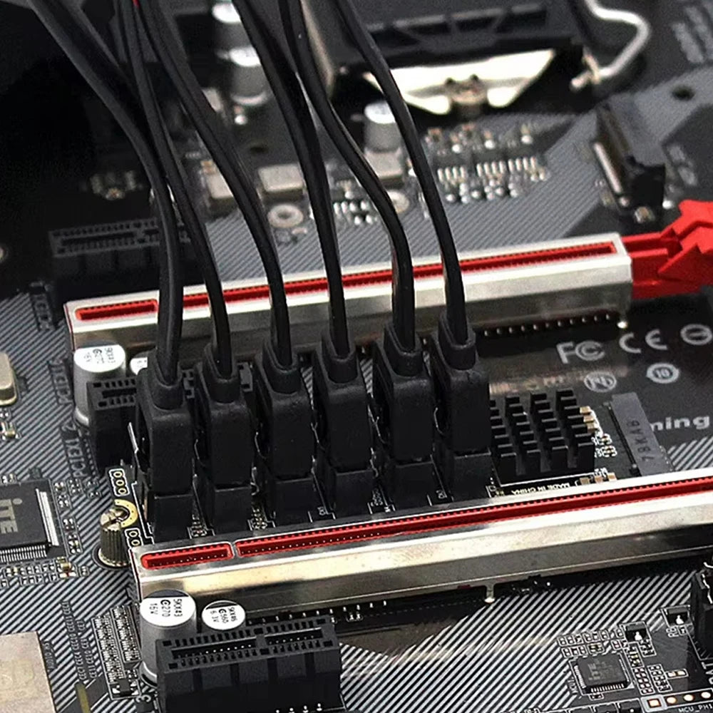 NVME to 6 SATA Expansion Card M.2 to SATA Adapter M2 Connector Internal SSD SATA3 Port Multiplier NGFF M Key to SATA3 Controller