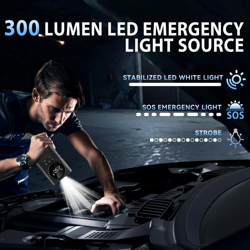Jump Starter with Air Compressor, 4000A 150PSI Battery Jumper Starter Portable (9.0 Gas/8.0L Diesel)