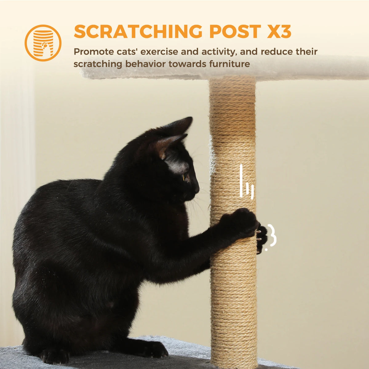 Cat Tree Cat Tower for Indoor Cats 2 Styles Cat Activity Tree with Cat Scratching Posts Big Hammock and Removable Top Perch Grey