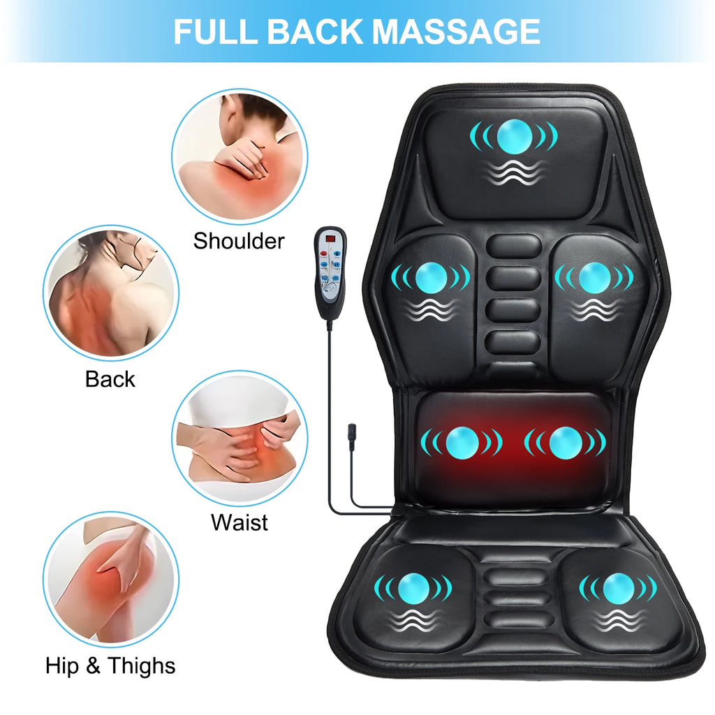 Vibration Back Massager Seat Cushion with Heat,Massage Chair Pad,Chair Massager for Pain Relief at Office/Home,Gifts for Parents