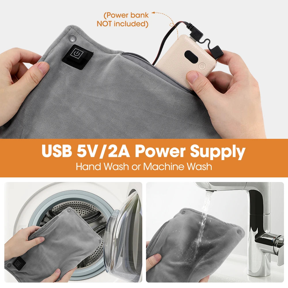 Electric Heating Foot Pad Washable Feet Warmer Household Soft Plush Thermal Heating Blanket Foot Warming Mat Home Office Bedroom