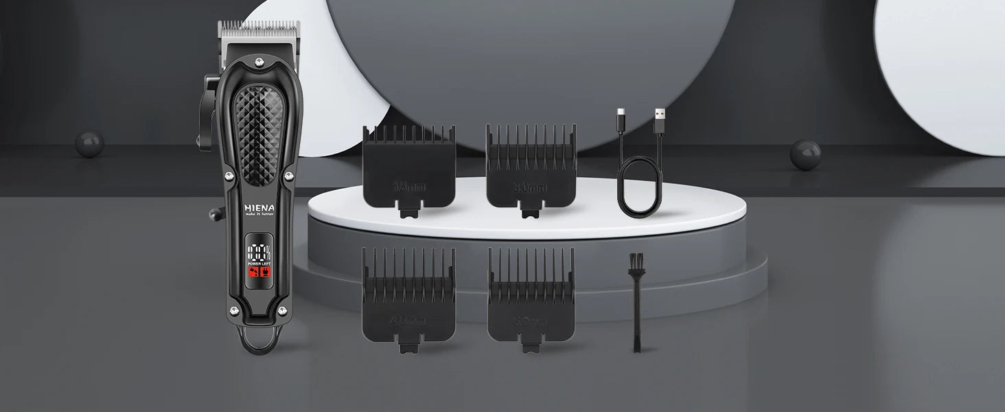 HIENA PRO Professional Hair Clipper Set Cordless Barber Kit and Hair Cutting Set Electric Foil Shavers and Beard Trimmers set