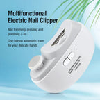 2 In 1 Electric Nail Trimmer Anti Splash Design Baby Adult Finger Toe Nail Clipper Manicure Pedicure Tools For Thick Nails