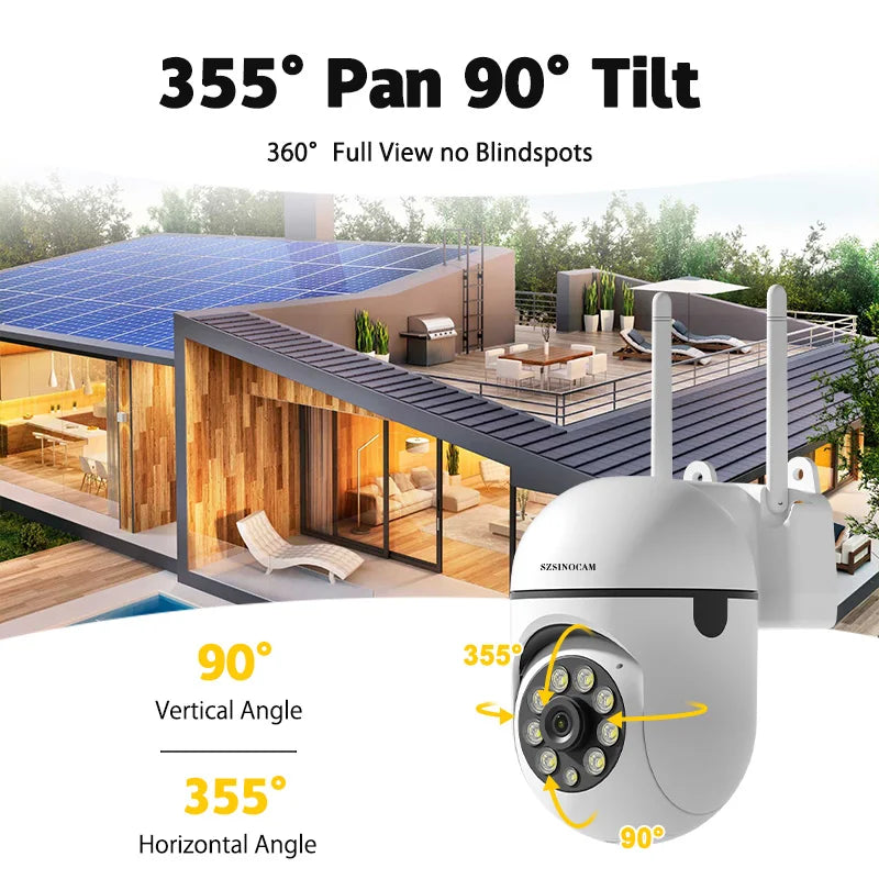 SZSINOCAM 3MP Wifi IP Wireless Security Surveillance PTZ Camera 4X Zoom Cameras Tracking Two-way Audio HD Night Color Camera