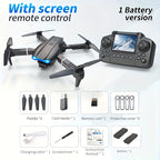 The 2026 upgraded E88 PRO MAX drone features dual 8K cameras, an on-screen remote control, two batteries, one-button return, foldability, USB charging, Wi-Fi, and flight gaming capabilities. Suitable for beginners, it makes a