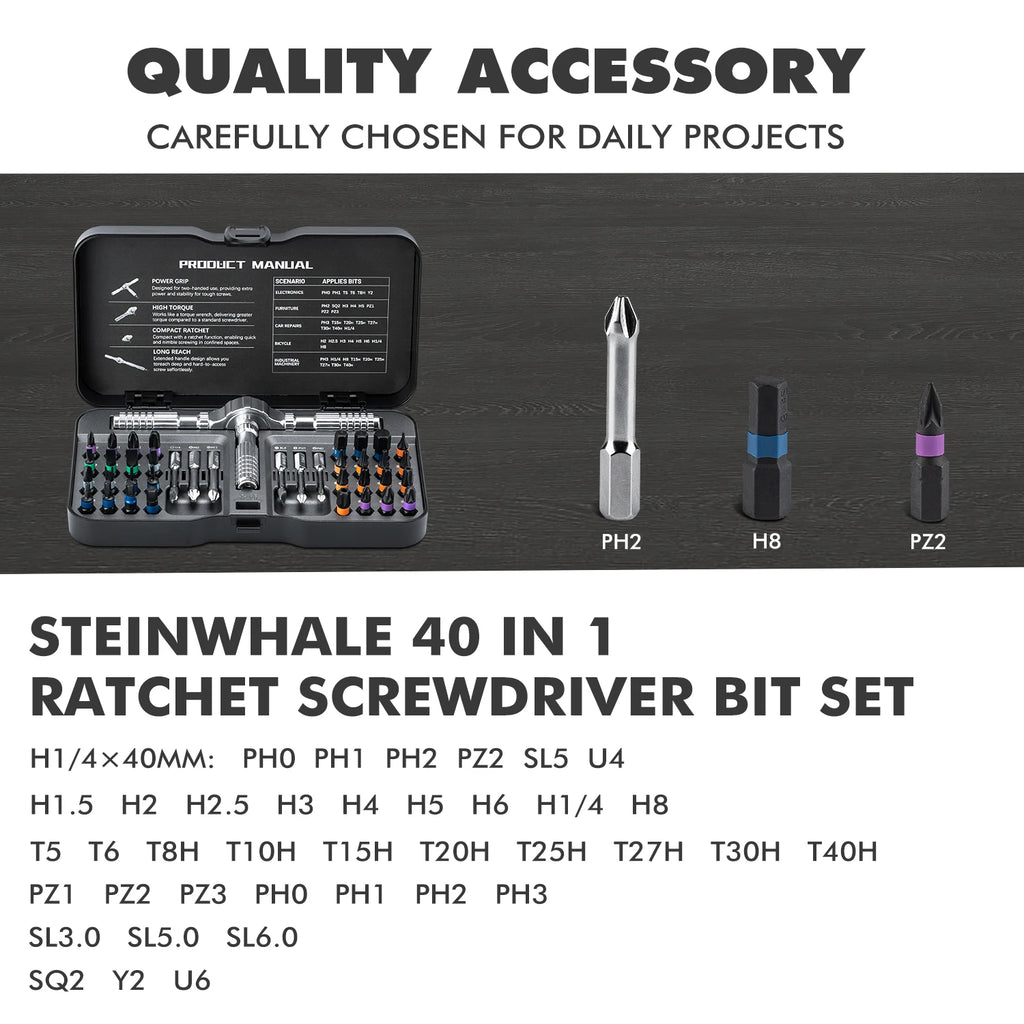 VMAN 40in1 Multifunction Ratchet Screwdriver Set Multi Magnetic Bits Mini Repair Tool Kit  Household Tool For PC & Iphone Etc.