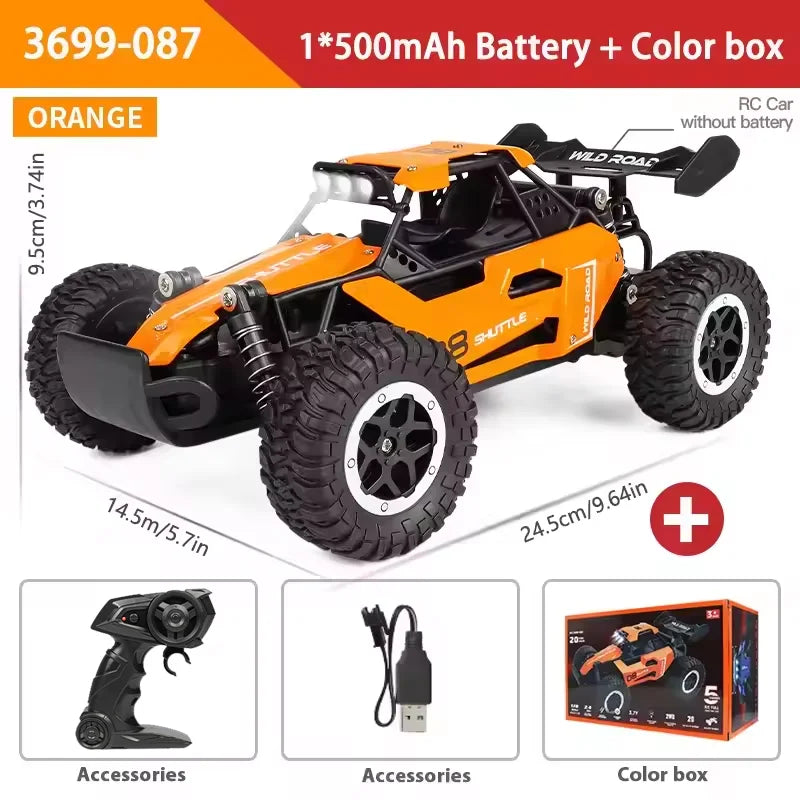 1:16 Scale Remote Control Monster Truck High Speeds 20KMH Off-Road RC Car with LED Lights for Adults Kids Durable Gift Ready for