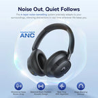 Baseus Bass Wireless Headphones Bluetooth 6.0 98% Noise Canceling Over Ear Headset Spatial Audio Earphone 80H Time