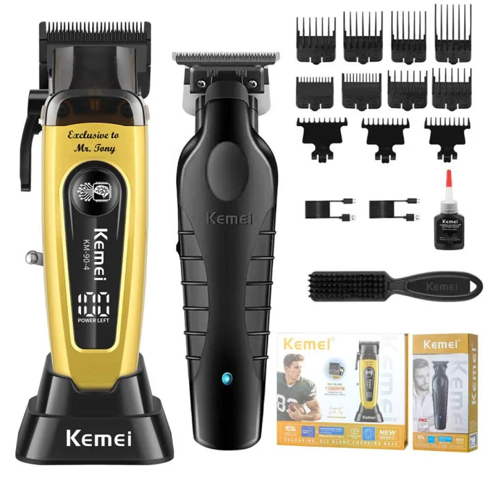 Hair Clippers for Men, Cordless Barber Clippers with LED Display 2299Hair Trimmer with Charging Base Professional Hair Clippers for Men, Cordless Barber Clipper T-Blade Beard Trimmer Foil Shaver Set, Rechargeable Electric Fad