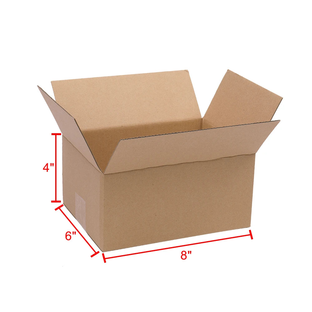 100 Pack 8x6x4 inches Small Shipping Boxes Brown Corrugated Cardboard Boxes for Packing, Mailing, Moving, Business