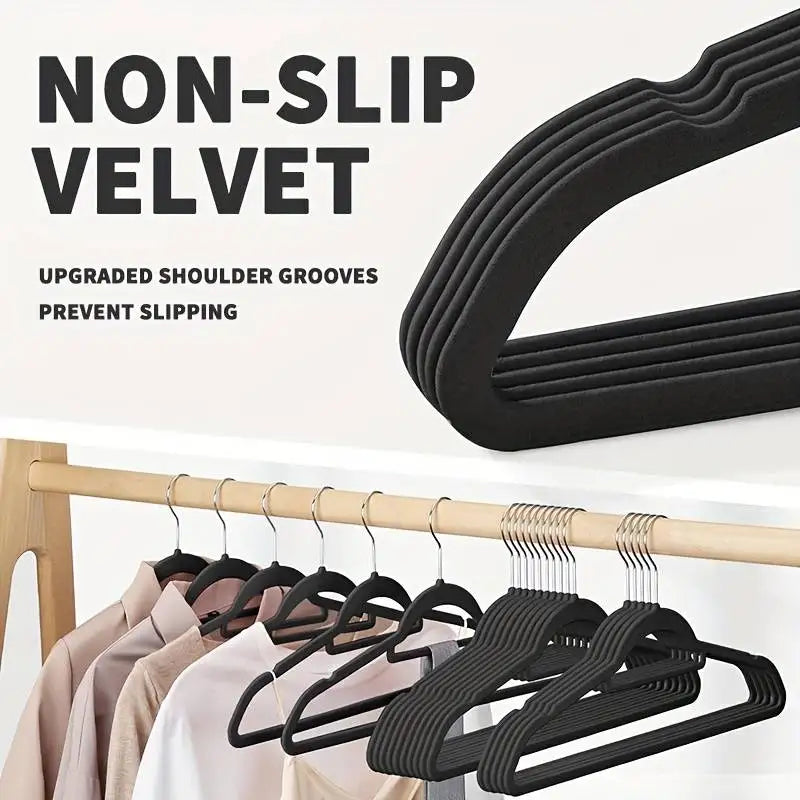 10/20/50 Pack Premium Velvet Hangers, Non-Slip Flocked Felt Hangers, Sturdy Clothes Hangers with 360° Rotatable Hook, Heavy Duty Coat Hanger, Durable Slim Hanger for Closet Space Saving