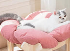 With Soft Cushion Three-Color Wooden High Leg Cat Bed - Comfortable Pet Sofa, Ideal for Cats And Small Dogs, Includes Hardware T