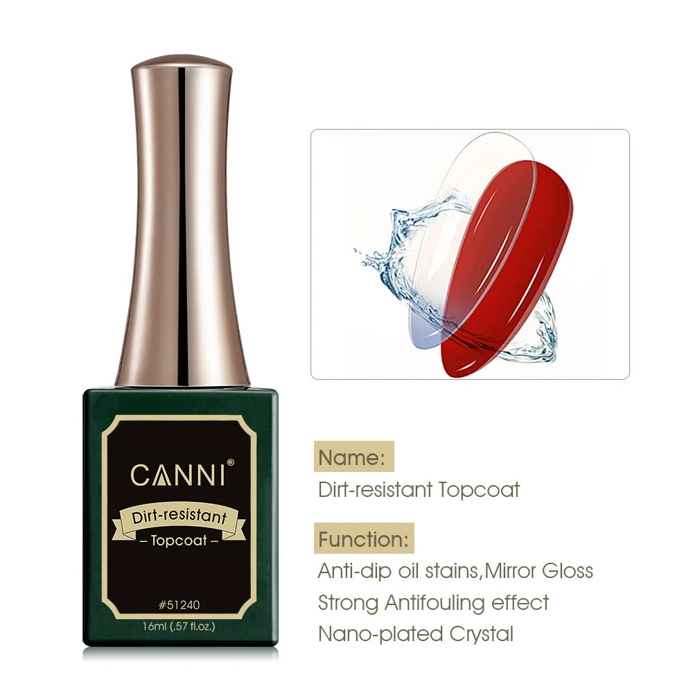 CANNI 16ml TPO FREE BaseCoat Topcoat Functional Gel Thick Basecoat Primer Diamond Glitter Matt Topcoat Nail Art UV LED Polish