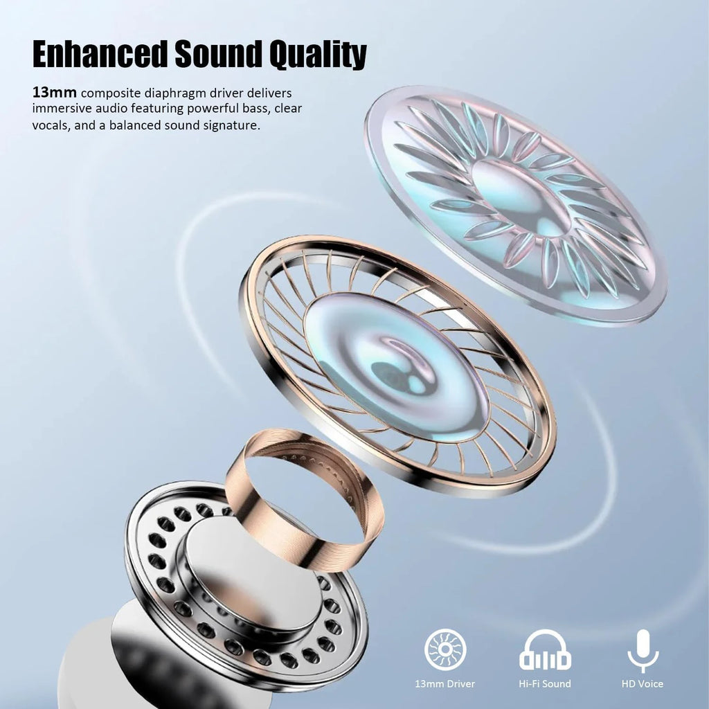 【pro】】ANC noise cancelling Bluetooth earphones, wireless earphones with transparent mode, sweat proof, perfect for work, travel