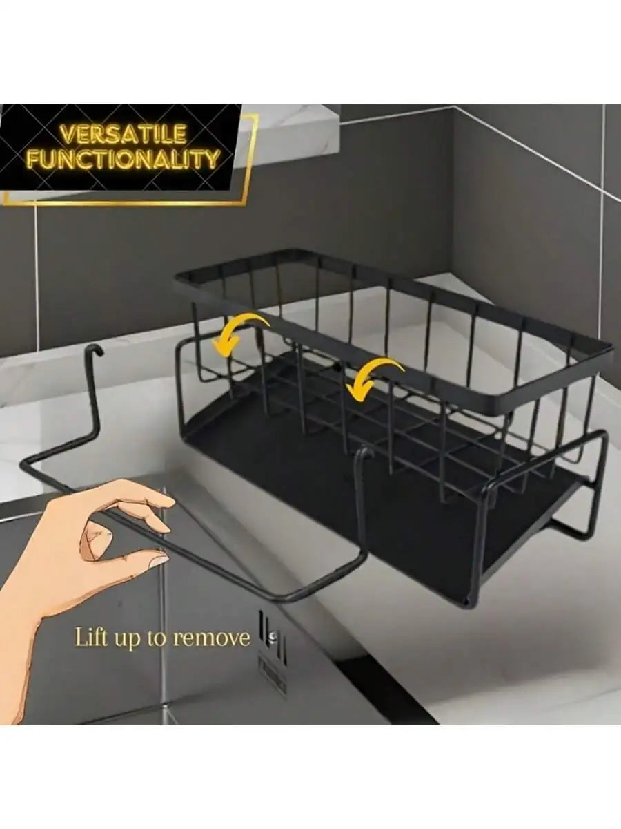 1PC RV Kitchen Sink Storage Rack+4pcs Dishwashing Sponges