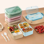 1200ML Lunch Bento Box for Adults Office Worker Picnic LeakProof Lunch Box with Utensils 3 Compartment Bento Box Microwave Safe