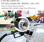 High Flow Inline Fuel Filter 100 Micron Cleanable 6AN 8AN 10AN Adapter Universal