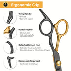 Professional Stainless Steel Hair Cutting Scissors Set Hairdressing Kit Cutting Thinning Shears Straight Razor Hair Combs Hair Clips Brush Storage Case Home Barbershop DIY Haircut Tools Perfect Gift for Dad Husband Boyfriend