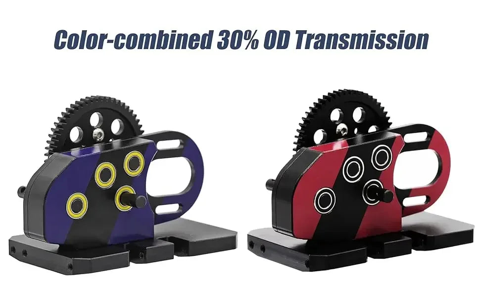 AMK 1/10 Overdrive 30% Metal Differential LCG Transmission with POM Skid Plate for RC Crawler Axial SCX10 Capra Element Gspeed