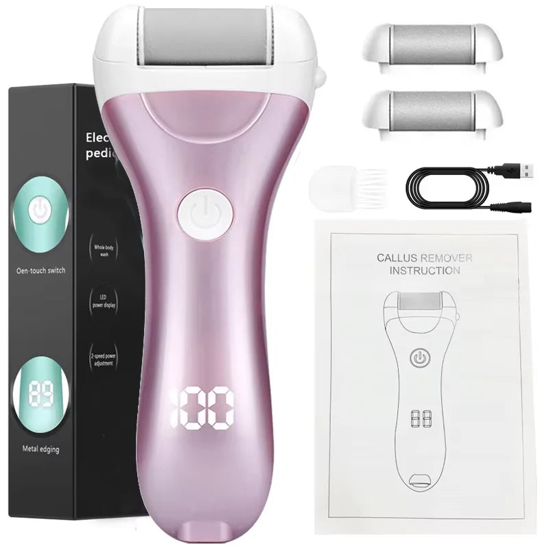 Portable Electric Vacuum Adsorption Foot Grinder Electronic Foot File Pedicure Tools Callus Remover Feet Care Sander Green 2Pcs