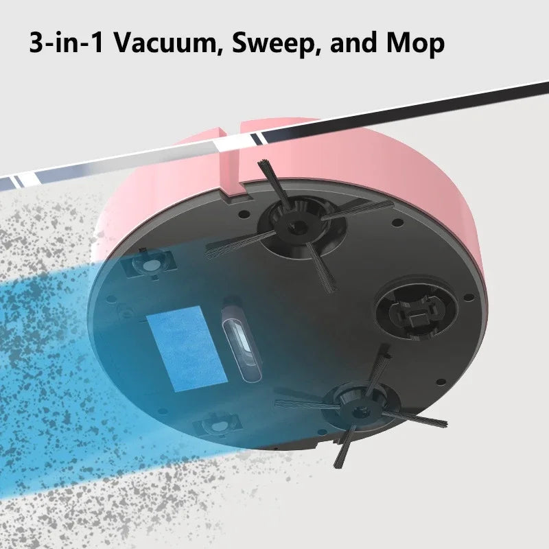 New 3‑in‑1 Automatic Sweeping Robot Mute Ultra Thin USB Rechargeable Vacuum Cleaner Dust Box For Home Hard Floor Cleaning Tasks