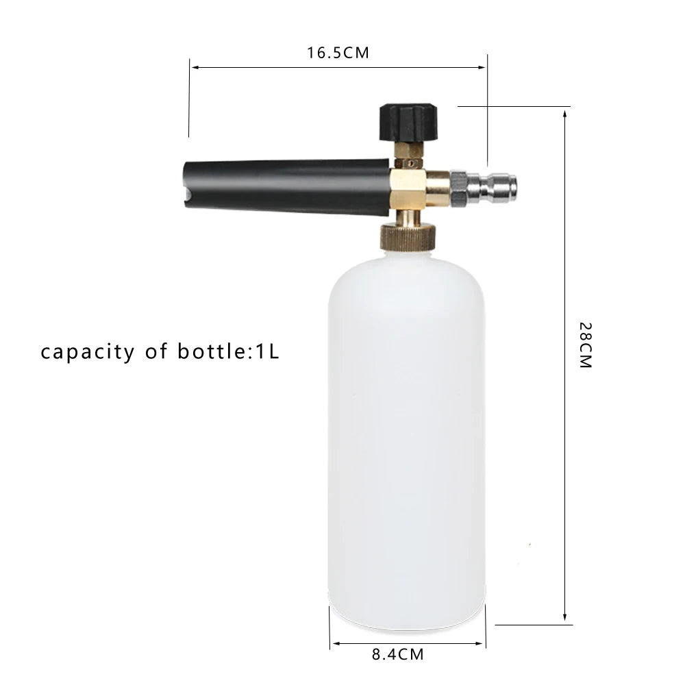 High Pressure Washer Gun+Snow Foam Cannon Set Aluminum Material Spray Gun PA Foam Pot Garden Household Car Washing Tools With 1/4" Quick Plug