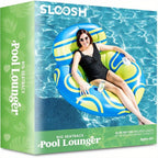 Joyfy Inflatable Pool Float Lounger River Tube Floating Chair Sofa with Big Backrest Handle Cup Holder Pool Summer Party Toys