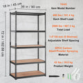 SucceBuy 5 Layers Standing Storage Shelving Unit Heavy Duty Organizer Metal Rack for Kitchen Living Room Warehouse Flower Stand