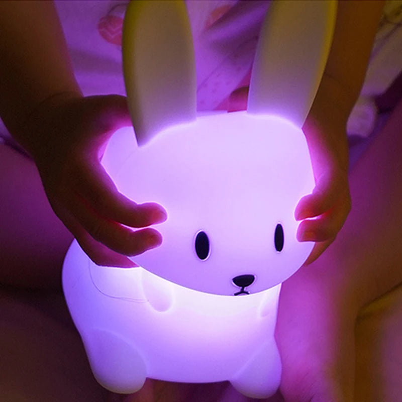 LED Night Light Silicone Rabbit Touch Sensor Lamp Cute Animal Light Bedroom Decor Gift For Kid Baby Child Table Lamp Home Decor