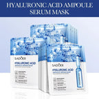 15pcs SADOER 24K Gold Vitamin C Hyaluronic Acid Facial Masks for Face Moisturizing Firming Hydrating Face Mask Facial Skin Care
