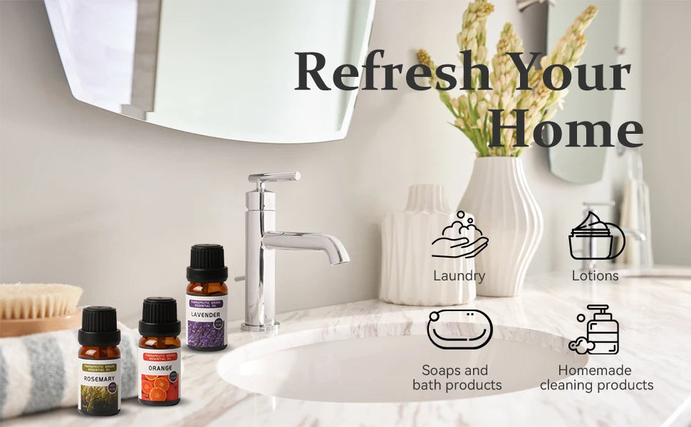 6Pcs/Set Pure Lemon Sweet Orange Eucalyptus Lavender Peppermint Rosemary Fragrance Massage Spa Aromatherapy Essential Oil Sets