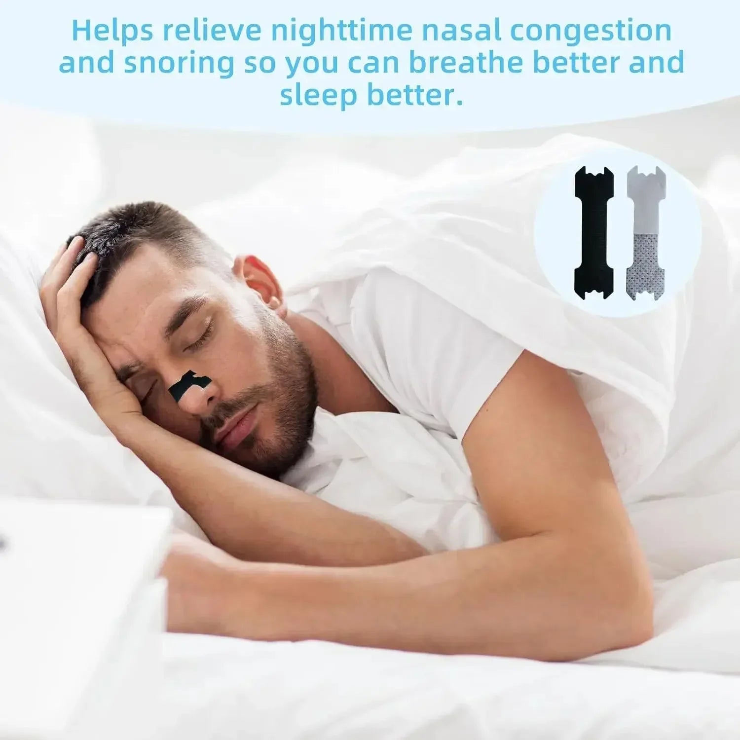150/90/30 Pieces, Anti Snoring Nose Patch Set Extra Strength Nasal Strips Better Breathing Non-Invasive Easier Breath Sleep Aid