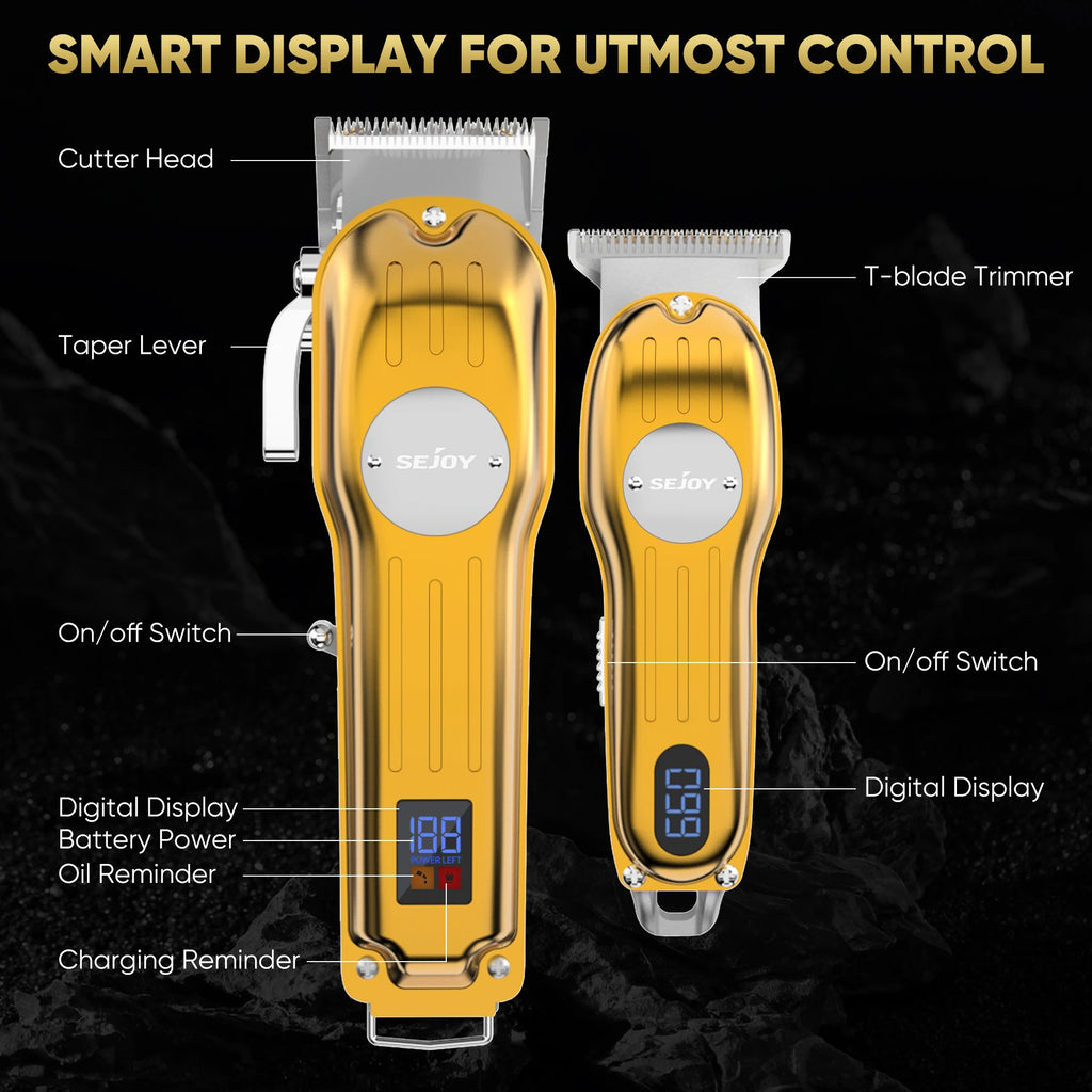 Sejoy Professional Combo Kits Hair Clipper Electric Hair Trimmer Set For Men Rechargeable Cordless Haircut Machine for Barber