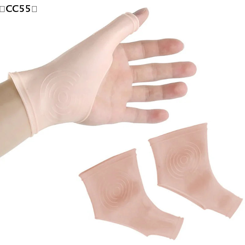 2PCS/1Pair Silicone Gel Wrist Thumb Support Gloves Arthritis Pressure Corrector〔CC55〕