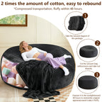 100CM×100CM×60CM, adult beanbag chair with padded beanbag inside, memory foam chair, soft flannel washable cover, ideal reading seat for bedrooms and dorms.