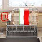1-Pack Heavy-Duty Kitchen Sink Caddy - Rust-Resistant Metal Storage Rack with Drain Tray, 23×9×10cm High-Load Capacity