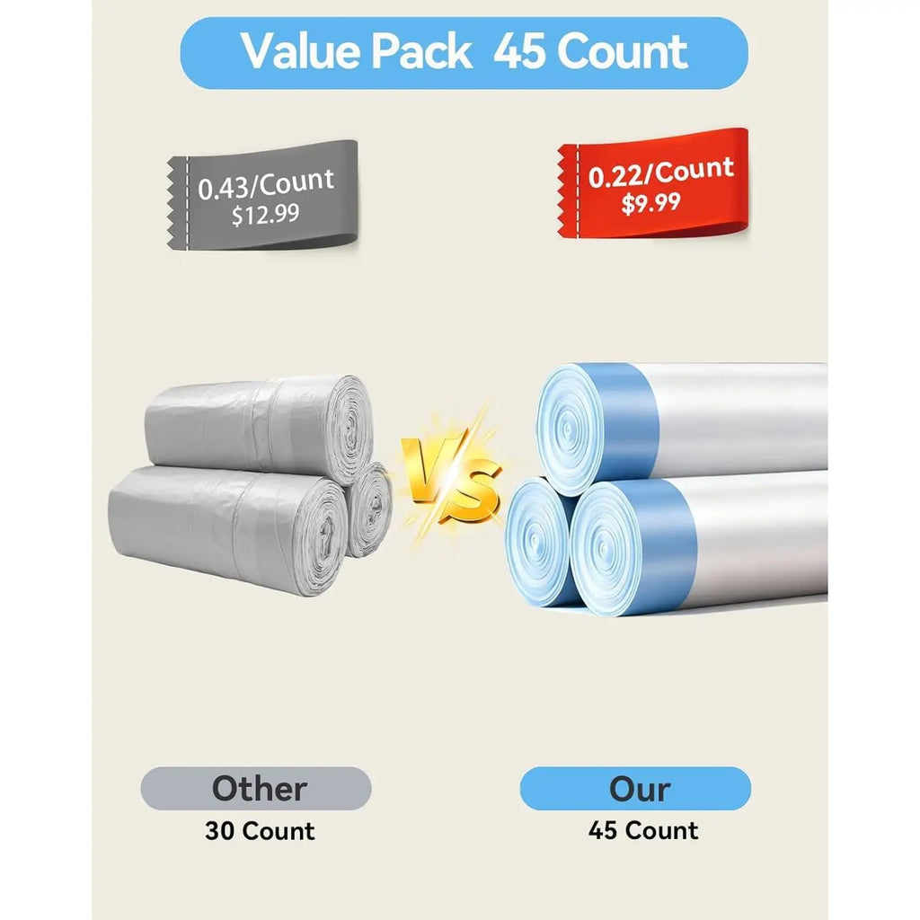 45 Count Automatic Cat Litter Box Bags Compatible with Cmg Fmo Fstg Robot Litter box, Pre-Seperated Thick Self-Cleaning Cat Litt