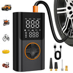 Cordless Mini Tire Inflator, 150 PSI Portable Air Compressor with Digital Display & LED Light, for Car, Motorcycle, Bike, Ball