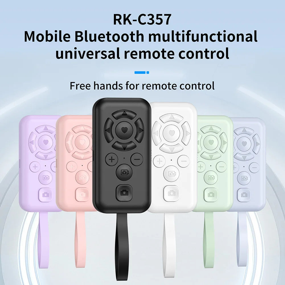 BT Remote Control Multi-Function Mini Self-Timer BT 5.3 Wireless Phone‌ Controller for Content Navigation Novel Reading