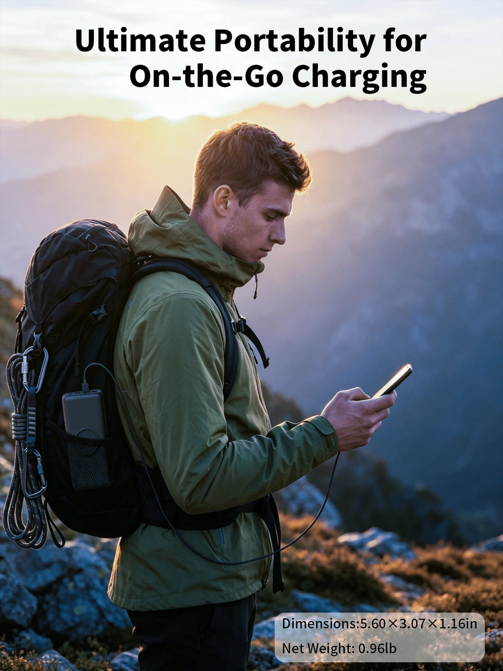 Wireless Portable Charger 20000mAh PD 22.5W Quick Charge USB C External Battery Pack 5 Ports Fast Charging Power Bank Backup Power For iPhone 16 15 14 Pro Max Samsung Galaxy S25 S24 Ultra iPad Tablet Cell Phone