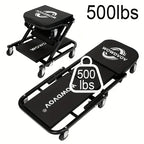 Ultimate 2-in-1 Mechanic Creeper Seat with Wheels - Heavy-Duty Adjustable Rolling Stool for Garage & Auto Shop