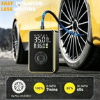 Tire Inflator Portable Air Compressor,150 PSI Cordless Mini Air Bike Auto Shut-Off Pump with Digital Display Pressure Gauge, Fast Inflation & LED Light for Car Tires,Motorcycles,Bikes,Balls
