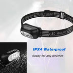 HOMEFISH Super Bright LED Headlamp  Rechargeable Sensor Headlight Waterproof Flashlight for Camping Hiking Fishing Emergenc