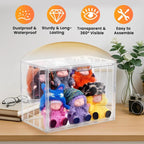 4 Tier Acrylic Display Case for Collectibles, Clear Adjustable Figure Display Case with Magnetic Door, Stackable Storage Box Showcase with 3 Shelves for Action Figures, Dolls, Toys, Large 1 Pack