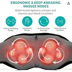 Leercon Shiatsu Neck and Shoulder Massager Heated Back Massager U Shape Deep Kneading Electric Massage Pillow For Neck Waist Leg Body